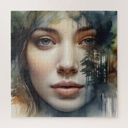 Puzzle Femme art double exposition (Vertical)