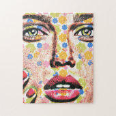 Puzzle Femme au visage tatoué de fleurs (Vertical)
