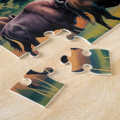Puzzle Femme Autochtone Avec Bison (Côté)
