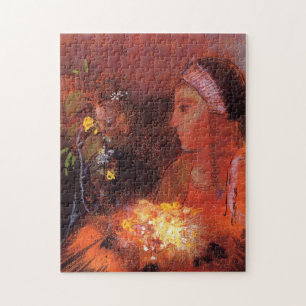 Puzzle Femme aux fleurs par Odilon Redon