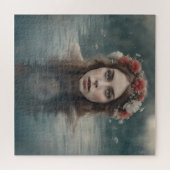 Puzzle Femme aux fleurs sur la tête flottant dans un étan (Horizontal)