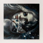 Puzzle Femme avec chat (Horizontal)