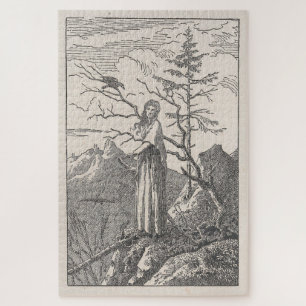 Puzzle Femme avec corbeau à Abyss - Friedrich