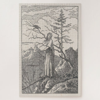 Puzzle Femme avec corbeau à Abyss - Friedrich
