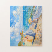Puzzle Femme avec parasol à la plage Impressionnisme (Vertical)