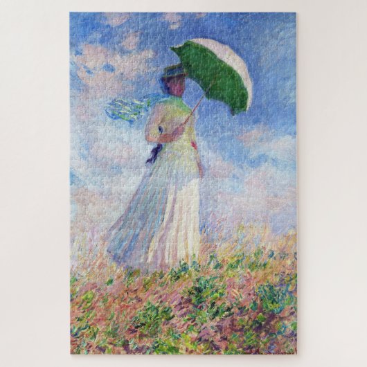 Puzzle Femme avec Parasol tourné à droite Monet vibrant (Vertical)