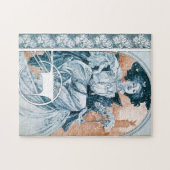 Puzzle Femme avec Rose, Mucha (Horizontal)