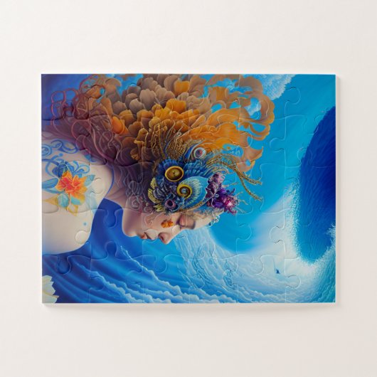 Puzzle Femme avec tatouage à fleurs sur son épaule (Horizontal)