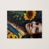 Puzzle Femme avec tournesol (Horizontal)