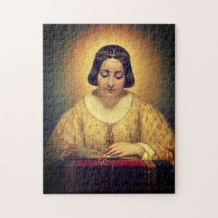 Puzzle Femme chrétienne lisant une peinture médiévale 