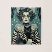 Puzzle Femme clown de cirque et chat noir (Vertical)