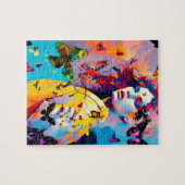 Puzzle Femme colorée et papillons (Horizontal)