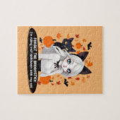 Puzzle Femme d'Anime avec chat noir. (Horizontal)