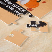 Puzzle Femme d'Anime avec chat noir. (Côté)