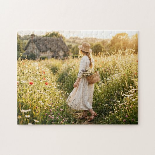 Puzzle Femme dans un champ de blé (Horizontal)