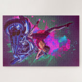 Puzzle Femme dansante avec sa moto (Horizontal)
