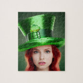 Puzzle Femme de la Saint-Patricks à Tophat (Vertical)