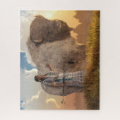 Puzzle Femme de veau de buffle blanc (Vertical)