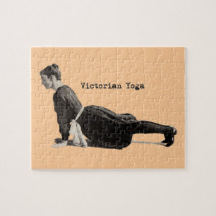Puzzle Femme de yoga vintage faisant la posture du chien 