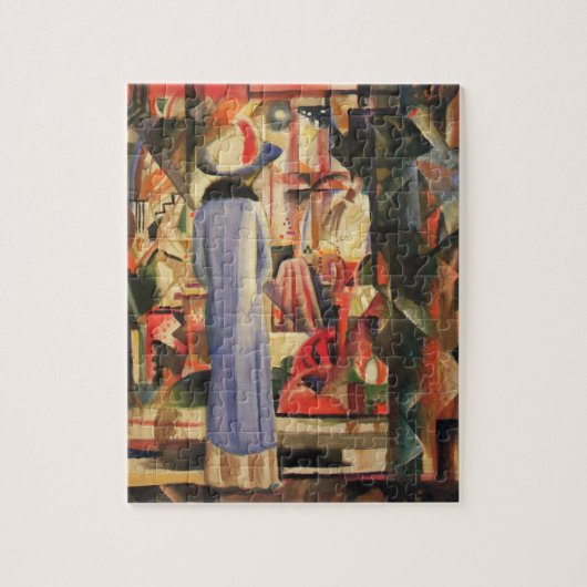 Puzzle Femme devant une vitrine de magasin par August Mac (Vertical)