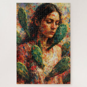 Puzzle Femme embrassant le figuier de barbarie symbolique
