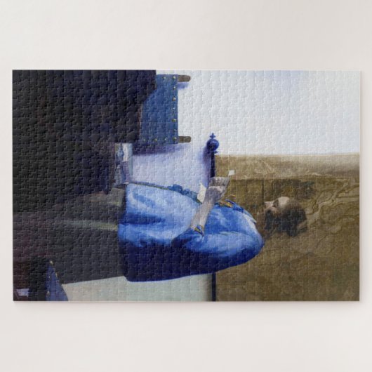 Puzzle Femme en bleu, Johannes Vermeer (Horizontal)