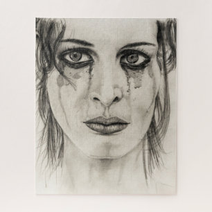 Puzzle Femme en Plein - Dessin au crayon