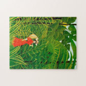 Puzzle Femme en rouge dans la forêt par Henri Rousseau (Horizontal)