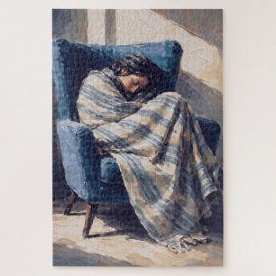 Puzzle Femme endormie dans un fauteuil Couverture douille