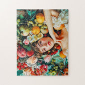 Puzzle Femme entourée de fruits et de fleurs (Vertical)