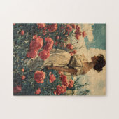Puzzle Femme et pivoines Vintage (Horizontal)