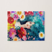 Puzzle Femme éthérée aux fleurs (Horizontal)