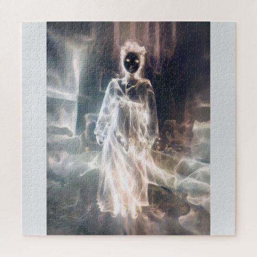 Puzzle Femme extraterrestre fantomatique noir et blanc go (Vertical)