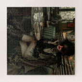 Puzzle Femme gothique au café (Horizontal)