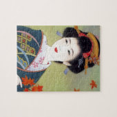 Puzzle Femme japonaise dans le kimono bleu (Horizontal)