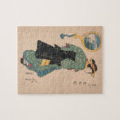 Puzzle Femme japonaise Kimono : Ukiyo-e Woodblock Imprime (Horizontal)