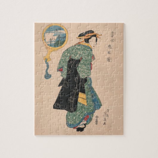 Puzzle Femme japonaise Kimono : Ukiyo-e Woodblock Imprime (Vertical)