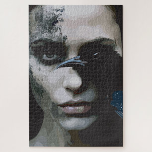 Puzzle Femme mystérieuse au corbeau