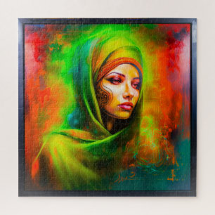 Puzzle Femme mystique aux couleurs du néon