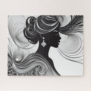 Puzzle Femme Noir & Blanc d'Élégance
