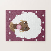 Puzzle Femme noire avec Afro blanc, Bubblegum, Étoiles vi (Horizontal)