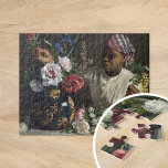 Puzzle Femme noire avec des pivoines | Fré dé ric Bazil<br><div class="desc">Black Woman with Peonies (1870) de l'impressionniste français Fré dé ric Bazille. L'oeuvre d'origine est une peinture à l'huile sur toile représentant une femme noire avec un large éventail de fleurs. Utilisez les outils de conception pour ajouter du texte personnalisé ou personnaliser l'image.</div>