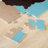 Puzzle Femme noire, Bubblegum rose, Cheveux naturels, Ble (Côté)