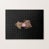 Puzzle Femme noire, Bubblegum rose crapaud, Noir (Horizontal)