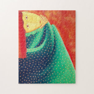 Puzzle Femme pensante Peinture acrylique d'art contempora