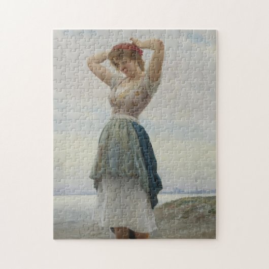 Puzzle Femme Se détendre sur la plage (Vertical)