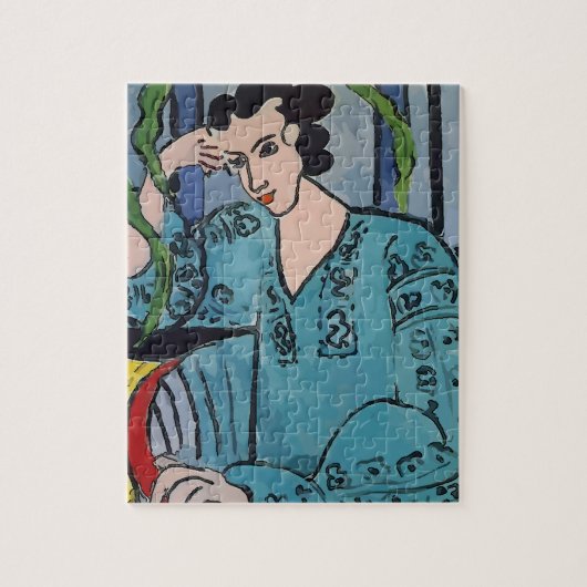 Puzzle Femme sur téléphone portable style vintage (Vertical)