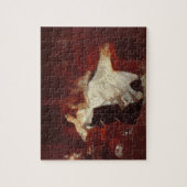 Puzzle Femme sur un sofa rouge (Vertical)