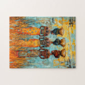 Puzzle Femmes africaines avec des boeufs d'eau (Horizontal)