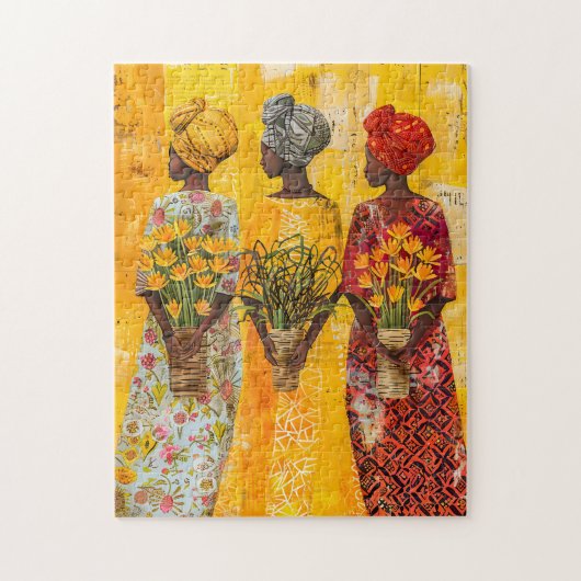 Puzzle Femmes africaines avec des fleurs (Vertical)
